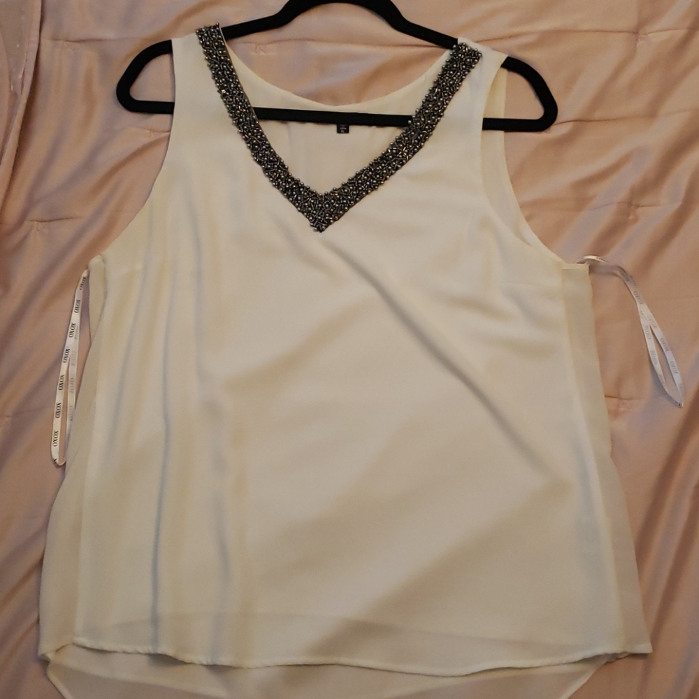 Studded V-neck Top
